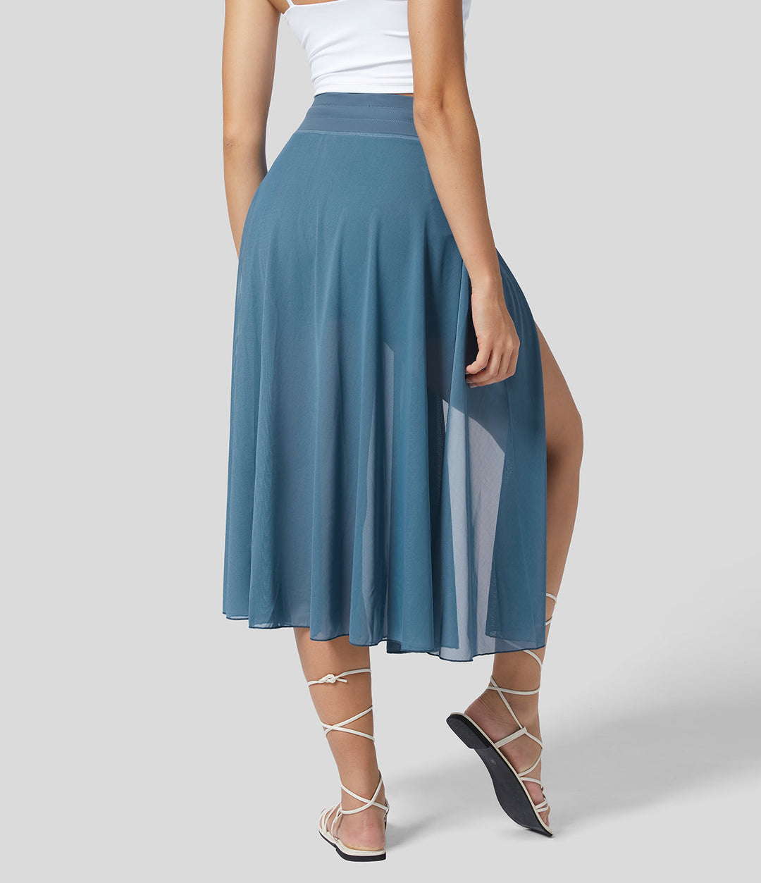 Damen Chiffonrock Mit Hohem Bund