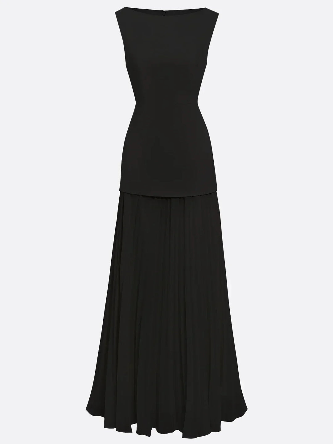 Ärmelloses Maxikleid für Damen mit fließenden Falten – Elegantes Brautjungfernkleid