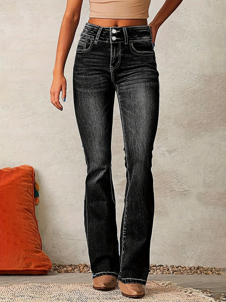 Ausgestellte Damenjeans mit hoher Taille