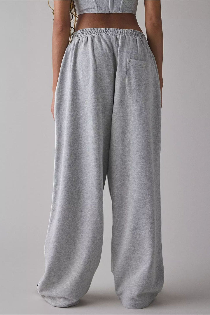 Damen Lange Bestickte Locker Geschnittene Strickhose – Müheloser Chic
