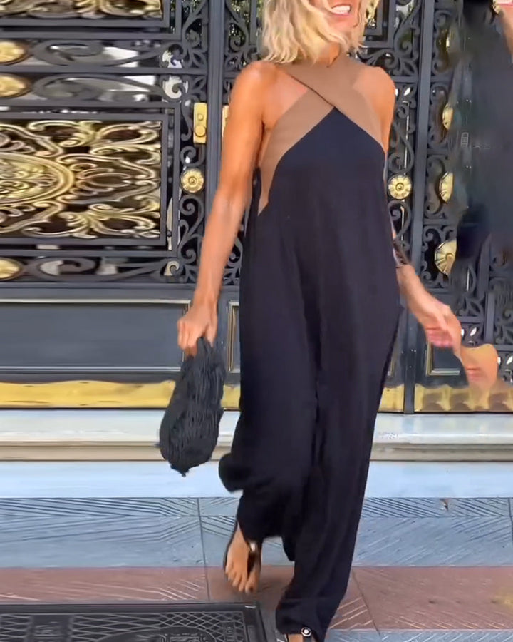 Damen Langkleid Mit Überkreuztem Rücken
