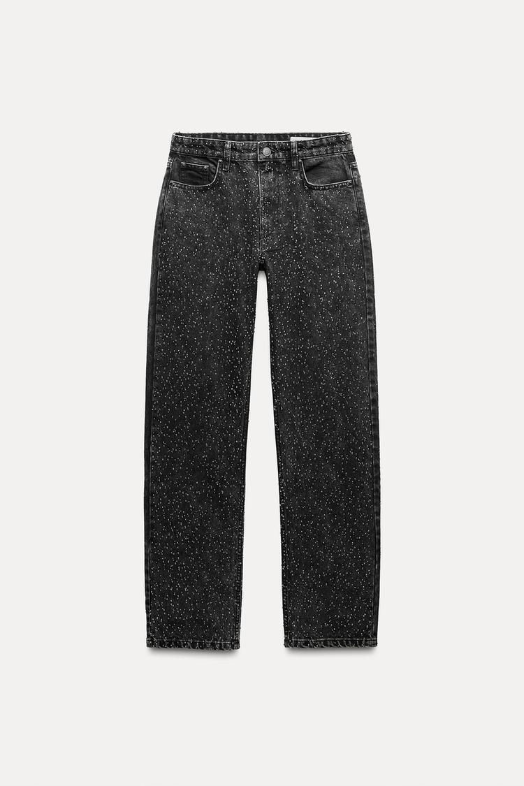 Daniela | Gerade High-Waist-Jeans mit Glitzerdetails