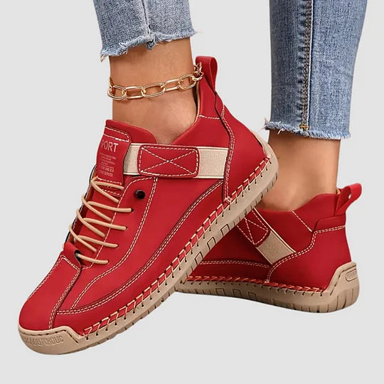 Damen-Sneaker aus Leder mit Schnürung – Bequeme und stützende Laufschuhe