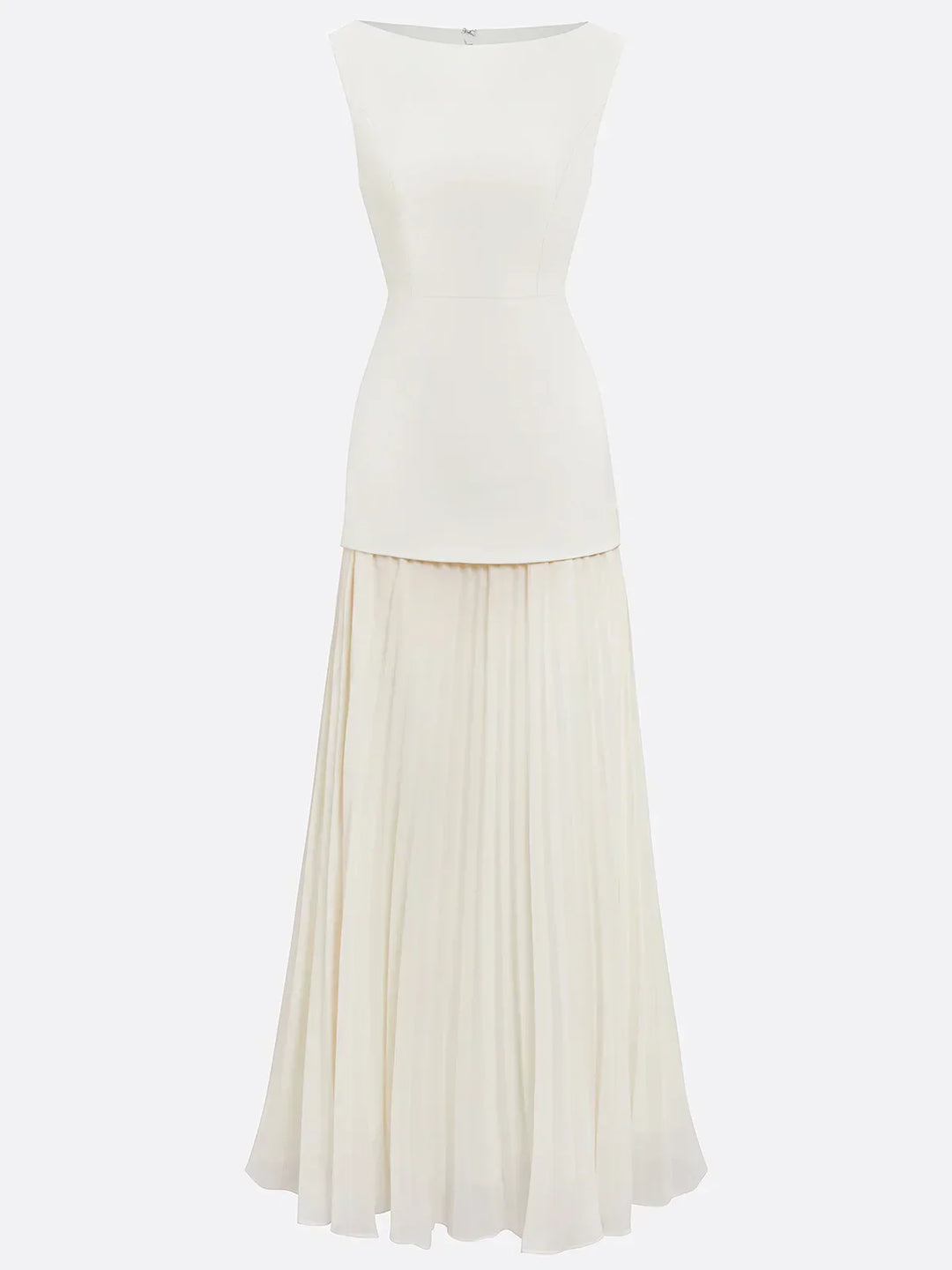 Ärmelloses Maxikleid für Damen mit fließenden Falten – Elegantes Brautjungfernkleid