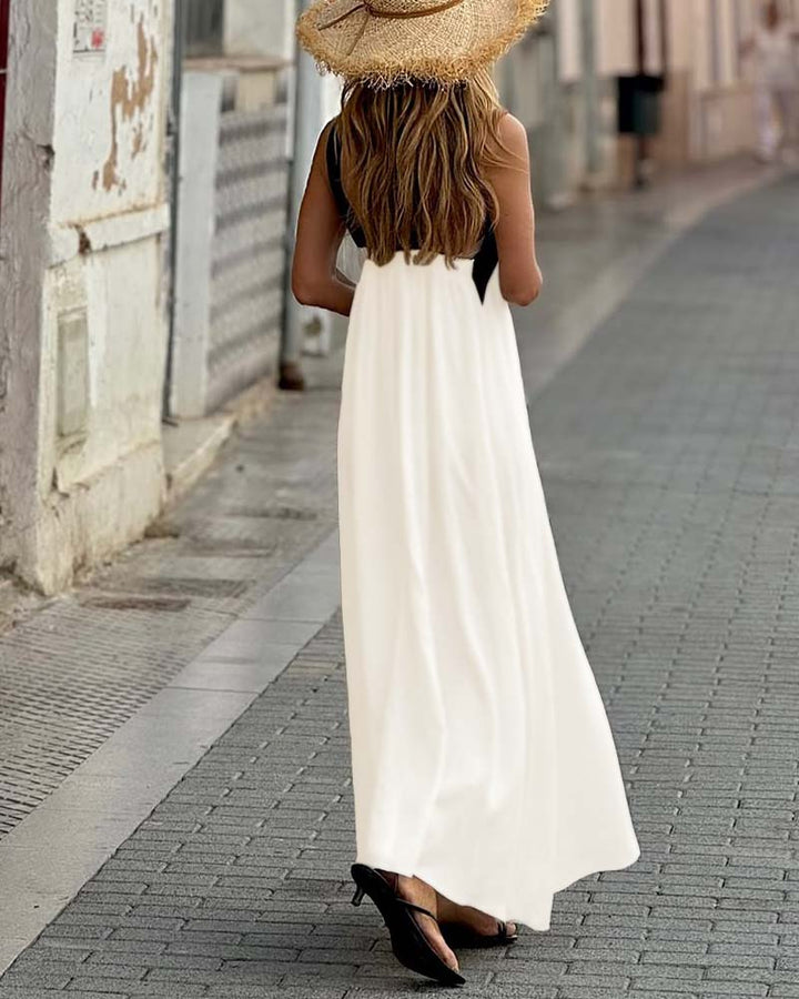Damen Langkleid Mit Überkreuztem Rücken