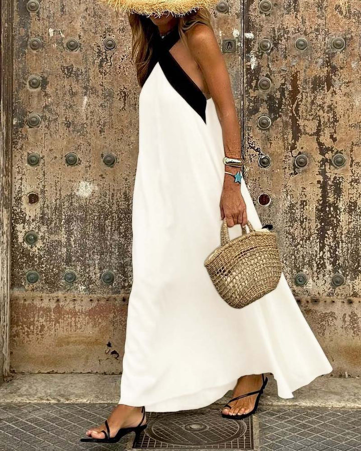 Damen Langkleid Mit Überkreuztem Rücken