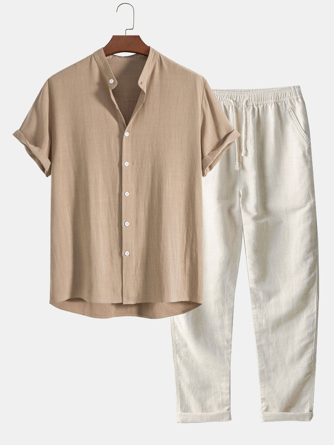 Herren Sommer Zweiteiler Set – Leichtes Hemd Mit Freizeit Hose