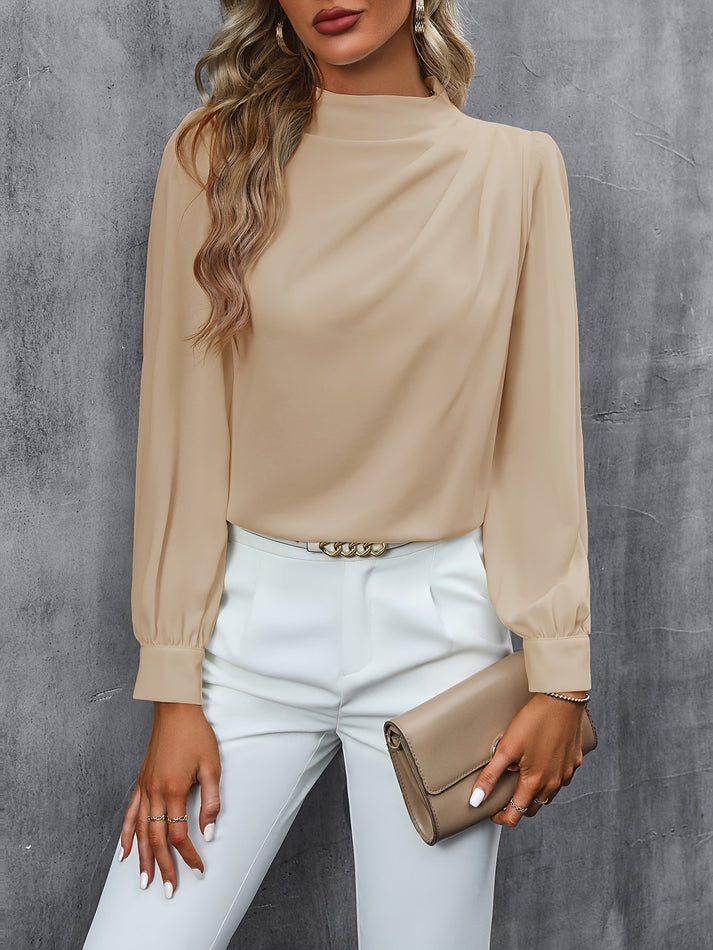 Damen Rollkragenbluse Mit Langarm – Elegante Büro-Passform