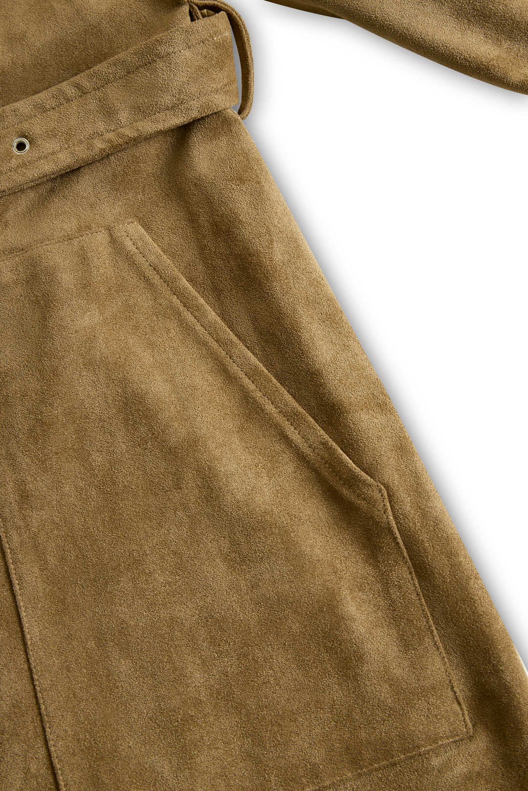 Midikleid in Wildleder-Optik mit Reverskragen und Knopfleiste