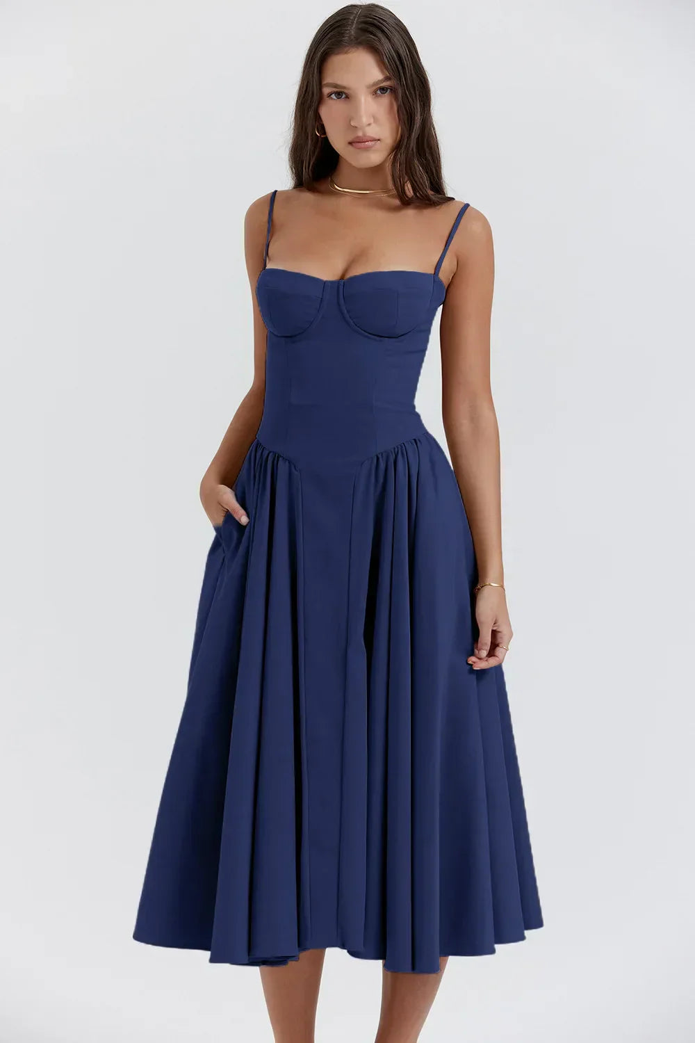 Damen Ärmelloses Korsettkleid
