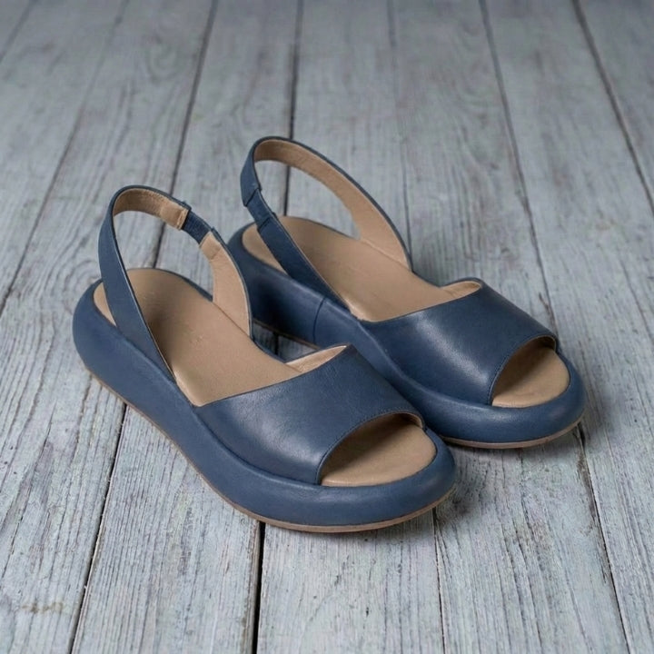 Bequeme Damen-Sandalen mit offener Zehenpartie – Sommer-Pantoletten aus Kunstleder