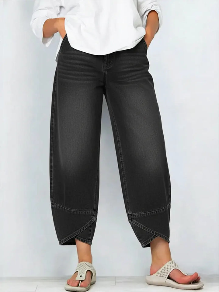 Lässige Damen Baumwolljeans mit Kreuzdruck
