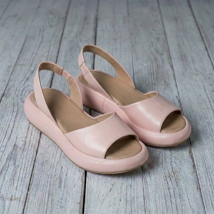 Bequeme Damen-Sandalen mit offener Zehenpartie – Sommer-Pantoletten aus Kunstleder