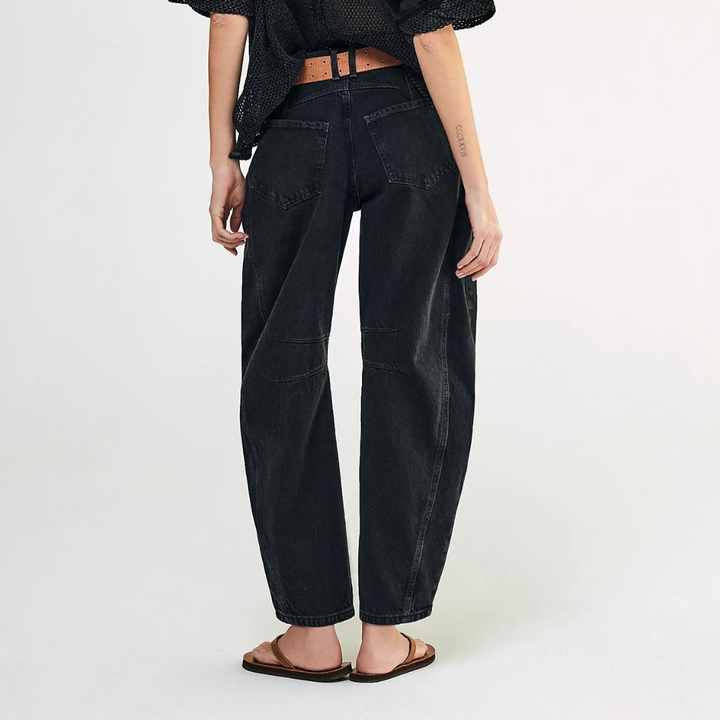 Damen Baggy Jeans Mit Hoher Taille