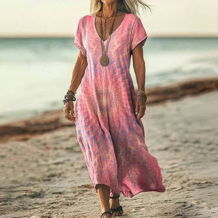 Damen Vintage Maxi Strandkleid