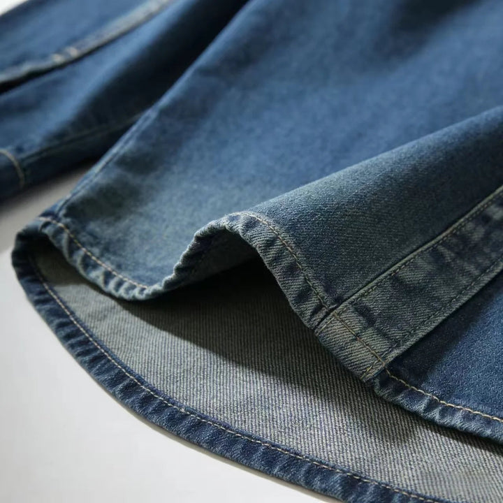 Herren Vintage-Stil Lockerer Denim Overshirt – Klassische Legere Lagenjacke