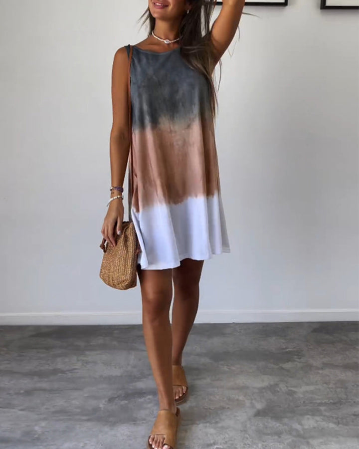 Damen Tie And Dye Print Kleid
