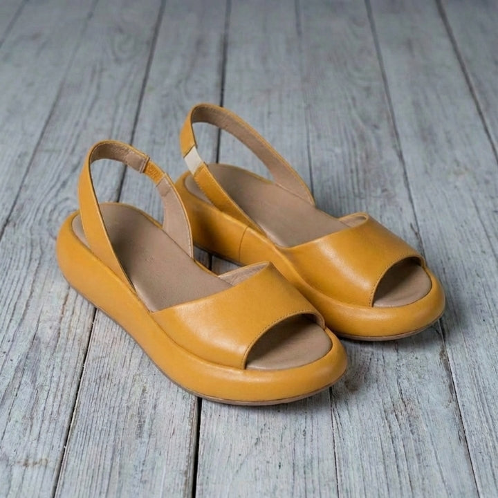 Bequeme Damen-Sandalen mit offener Zehenpartie – Sommer-Pantoletten aus Kunstleder