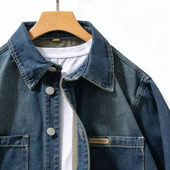 Herren Vintage-Stil Lockerer Denim Overshirt – Klassische Legere Lagenjacke