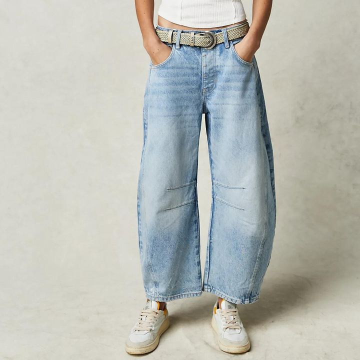 Damen Baggy Jeans Mit Hoher Taille