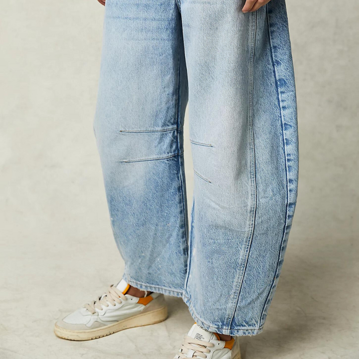 Damen Baggy Jeans Mit Hoher Taille