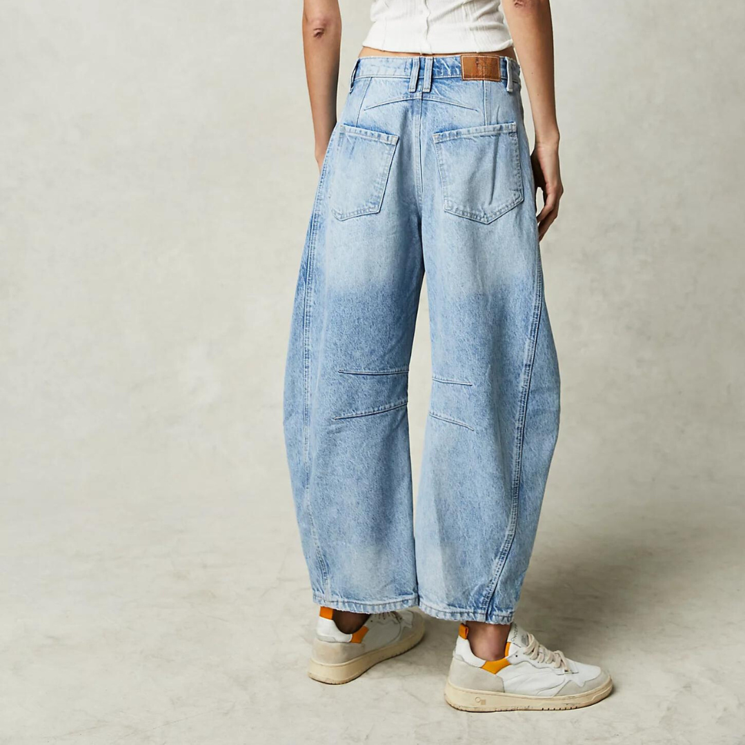 Damen Baggy Jeans Mit Hoher Taille