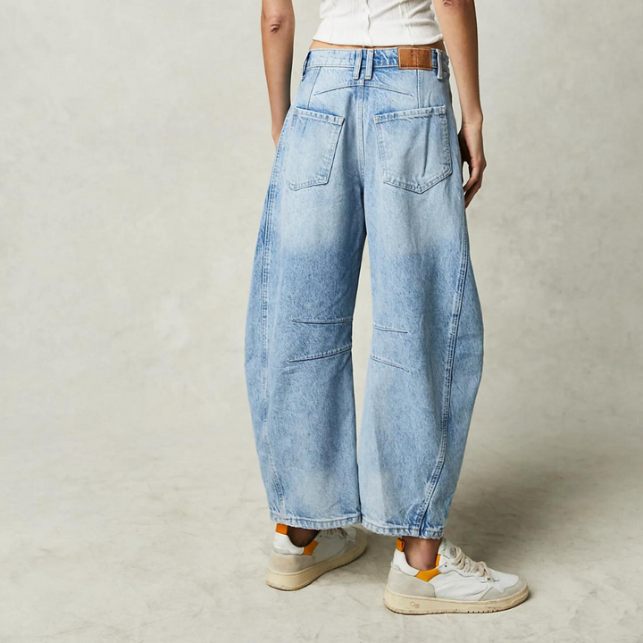 Damen Baggy Jeans Mit Hoher Taille