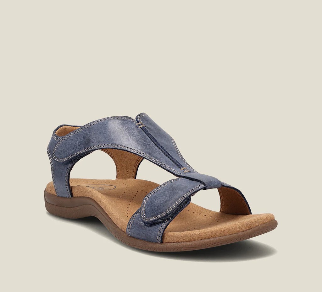 Damen Flache Ledersandalen