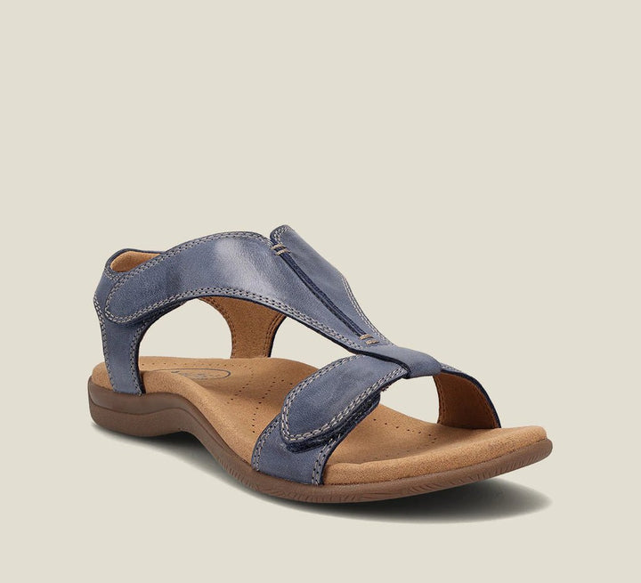Damen Flache Ledersandalen