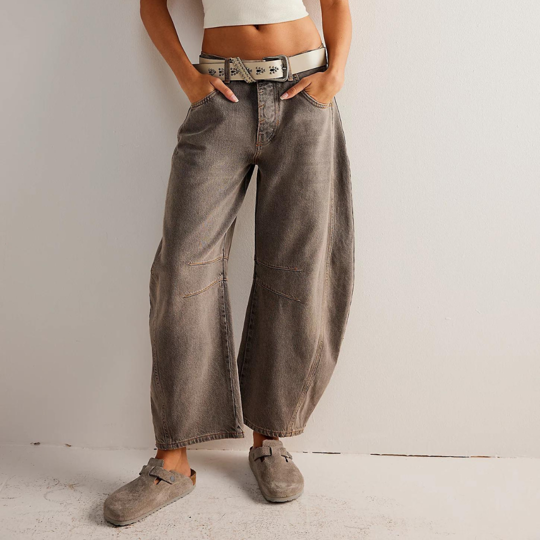 Damen Baggy Jeans Mit Hoher Taille