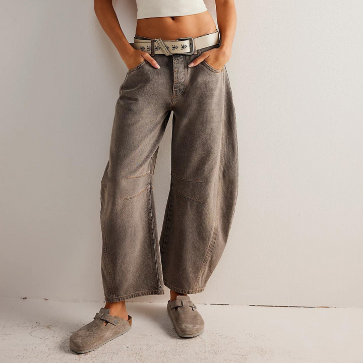 Damen Baggy Jeans Mit Hoher Taille