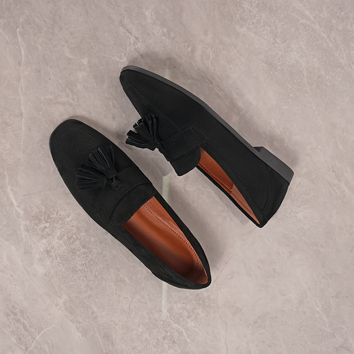 Damen Vintage Slip-On Flats Mit Quasten – Weiche Sohle Komfortschuhe