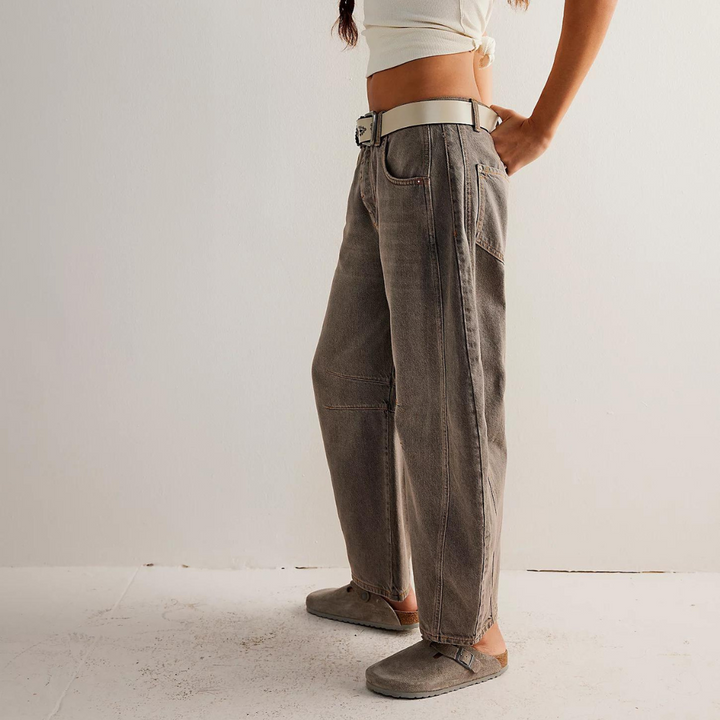 Damen Baggy Jeans Mit Hoher Taille