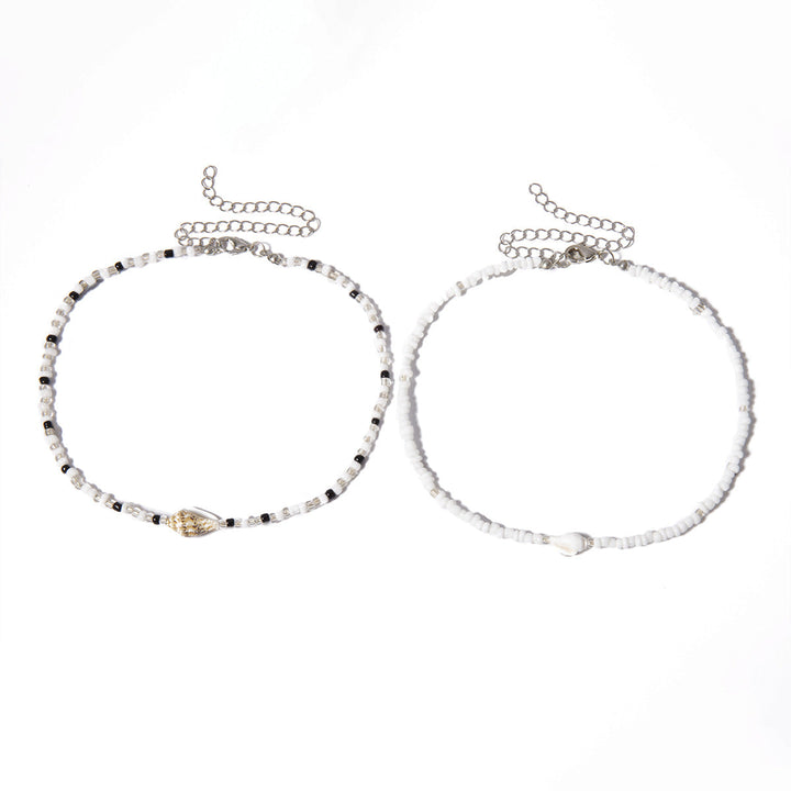 Damen Elegante Mehrschichtige Halskette Mit Perlen Und Muscheln – Boho Chic Statement Schmuck