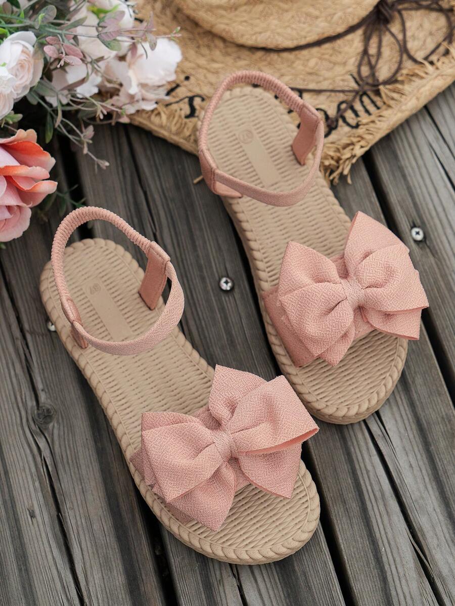 Damen Flache Sandalen Mit Blumen Schleife