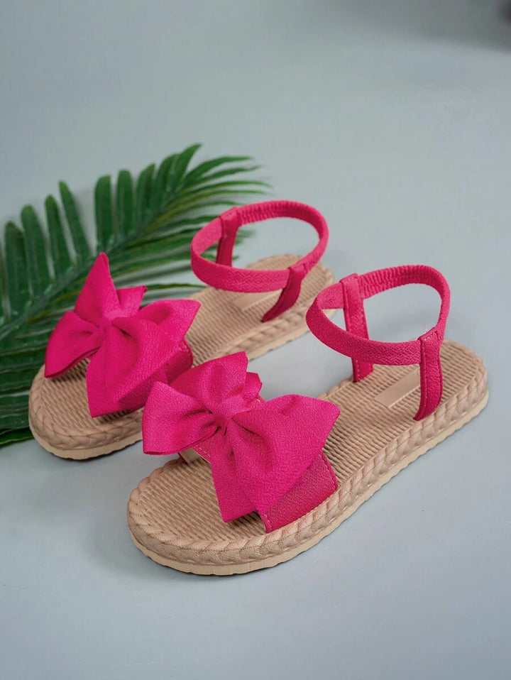 Damen Flache Sandalen Mit Blumen Schleife