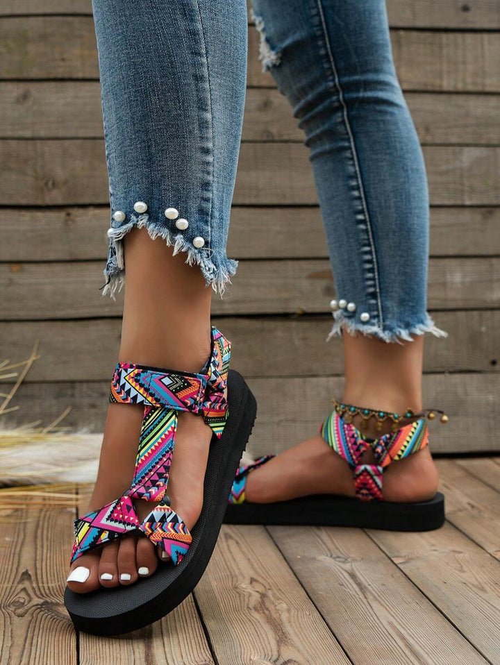 Damen Flache Sandalen Mit Verstellbaren Riemen