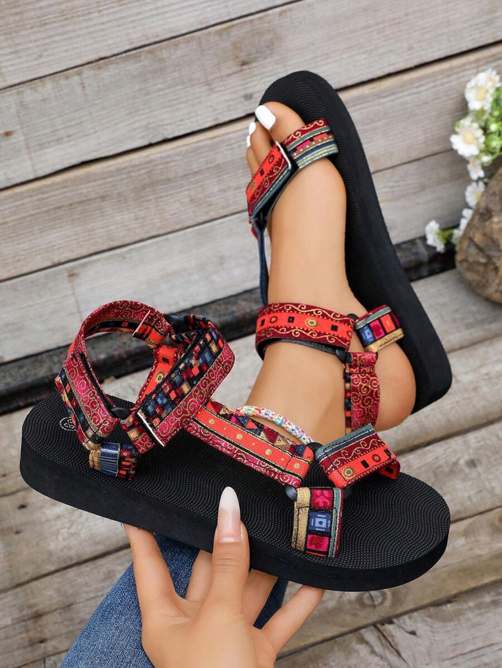 Damen Flache Sandalen Mit Verstellbaren Riemen