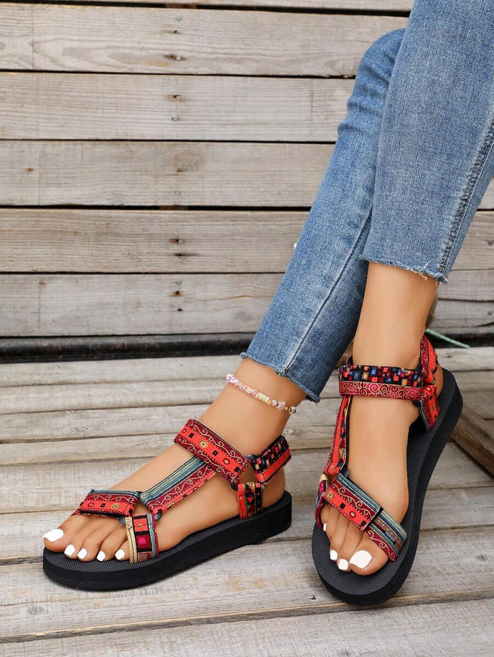 Damen Flache Sandalen Mit Verstellbaren Riemen