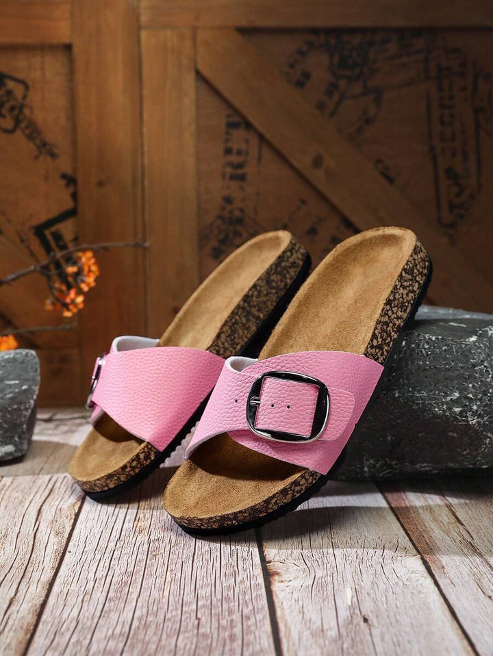 Damen Flache Outdoor Hausschuhe Mit Schnalle