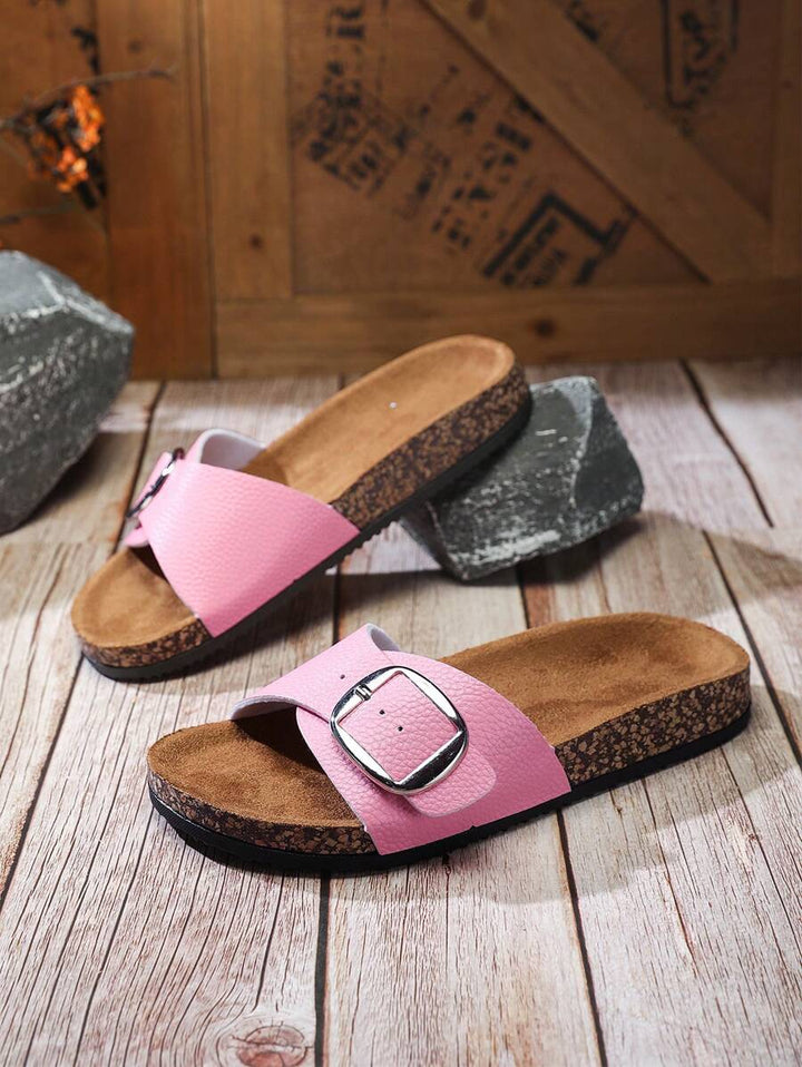 Damen Flache Outdoor Hausschuhe Mit Schnalle