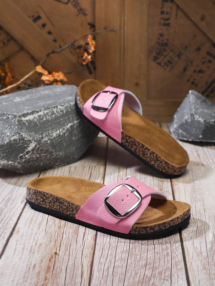 Damen Flache Outdoor Hausschuhe Mit Schnalle