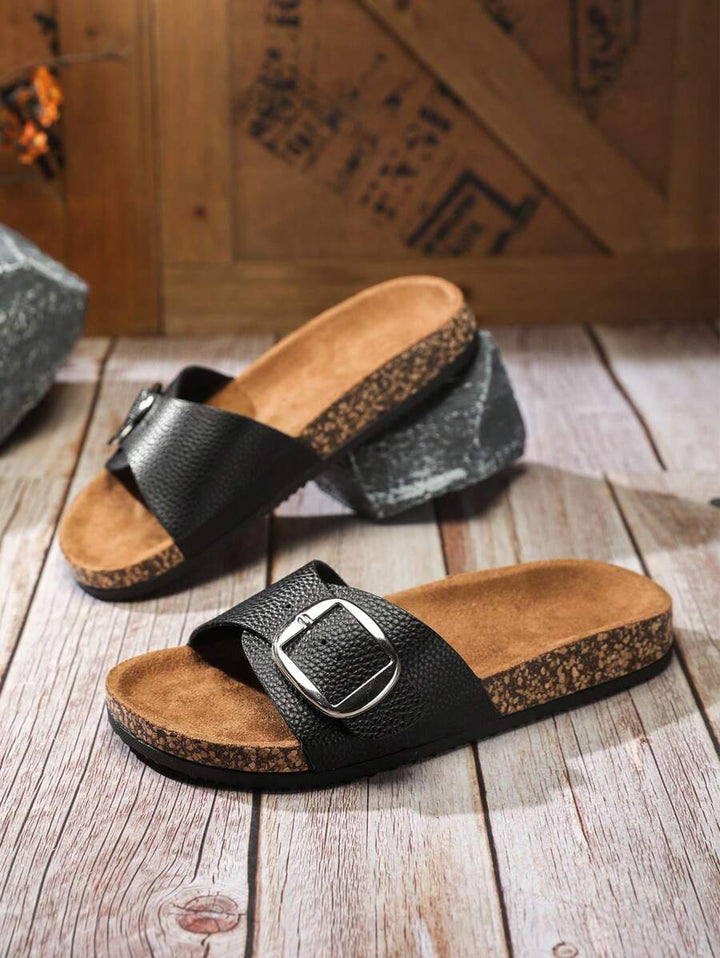 Damen Flache Outdoor Hausschuhe Mit Schnalle