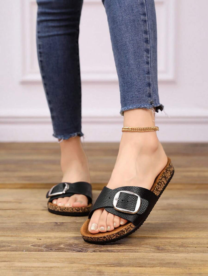 Damen Flache Outdoor Hausschuhe Mit Schnalle