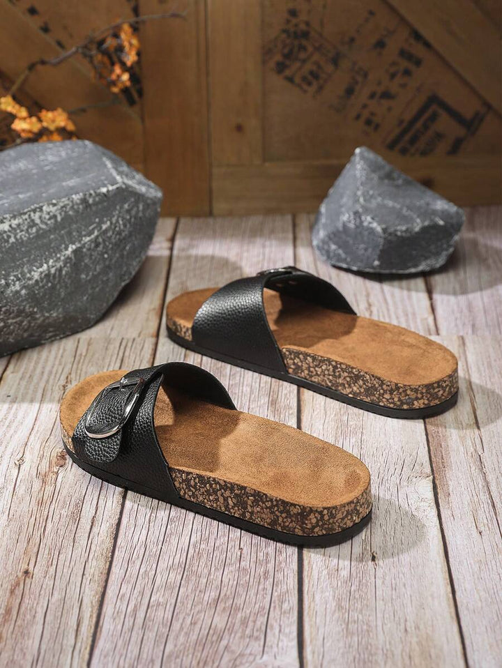 Damen Flache Outdoor Hausschuhe Mit Schnalle