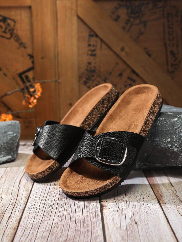 Damen Flache Outdoor Hausschuhe Mit Schnalle