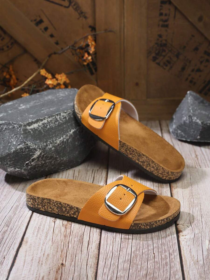Damen Flache Outdoor Hausschuhe Mit Schnalle