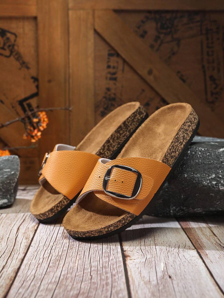 Damen Flache Outdoor Hausschuhe Mit Schnalle