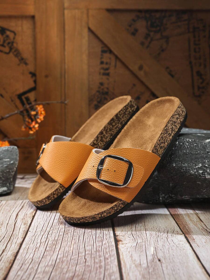 Damen Flache Outdoor Hausschuhe Mit Schnalle