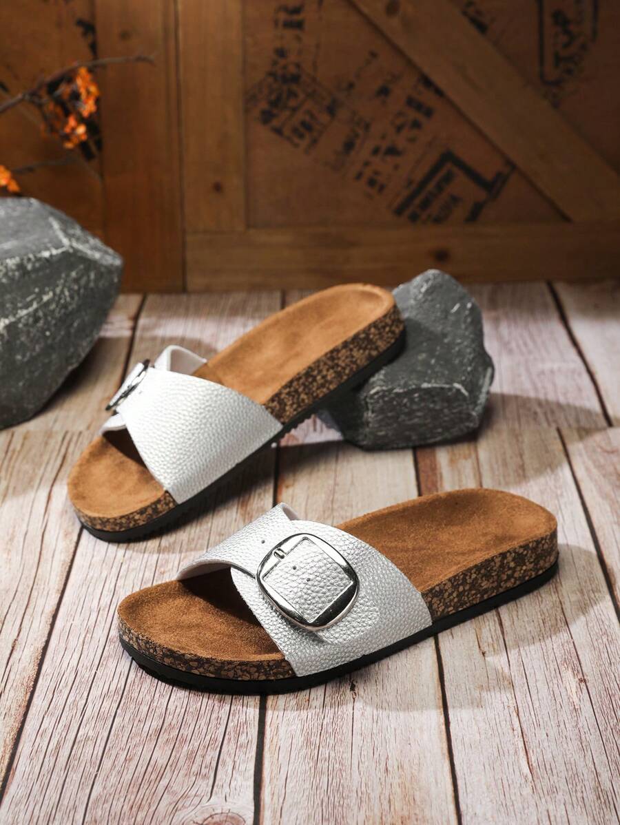 Damen Flache Outdoor Hausschuhe Mit Schnalle